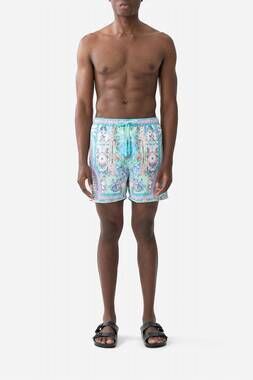NEW CAMILLA elastic waist mid length boardshorts in midsummer mosaics